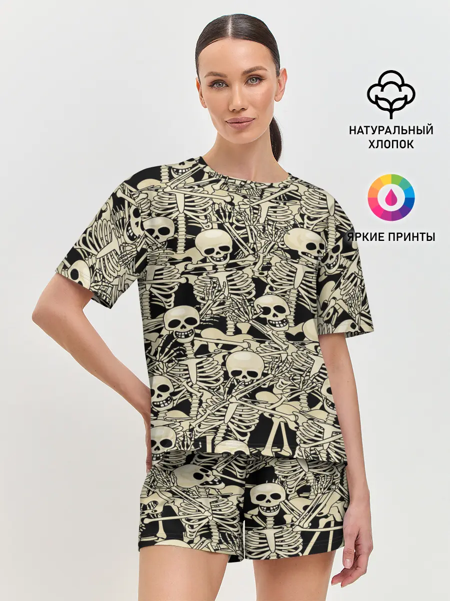 Женская пижама с шортами / Skeleton