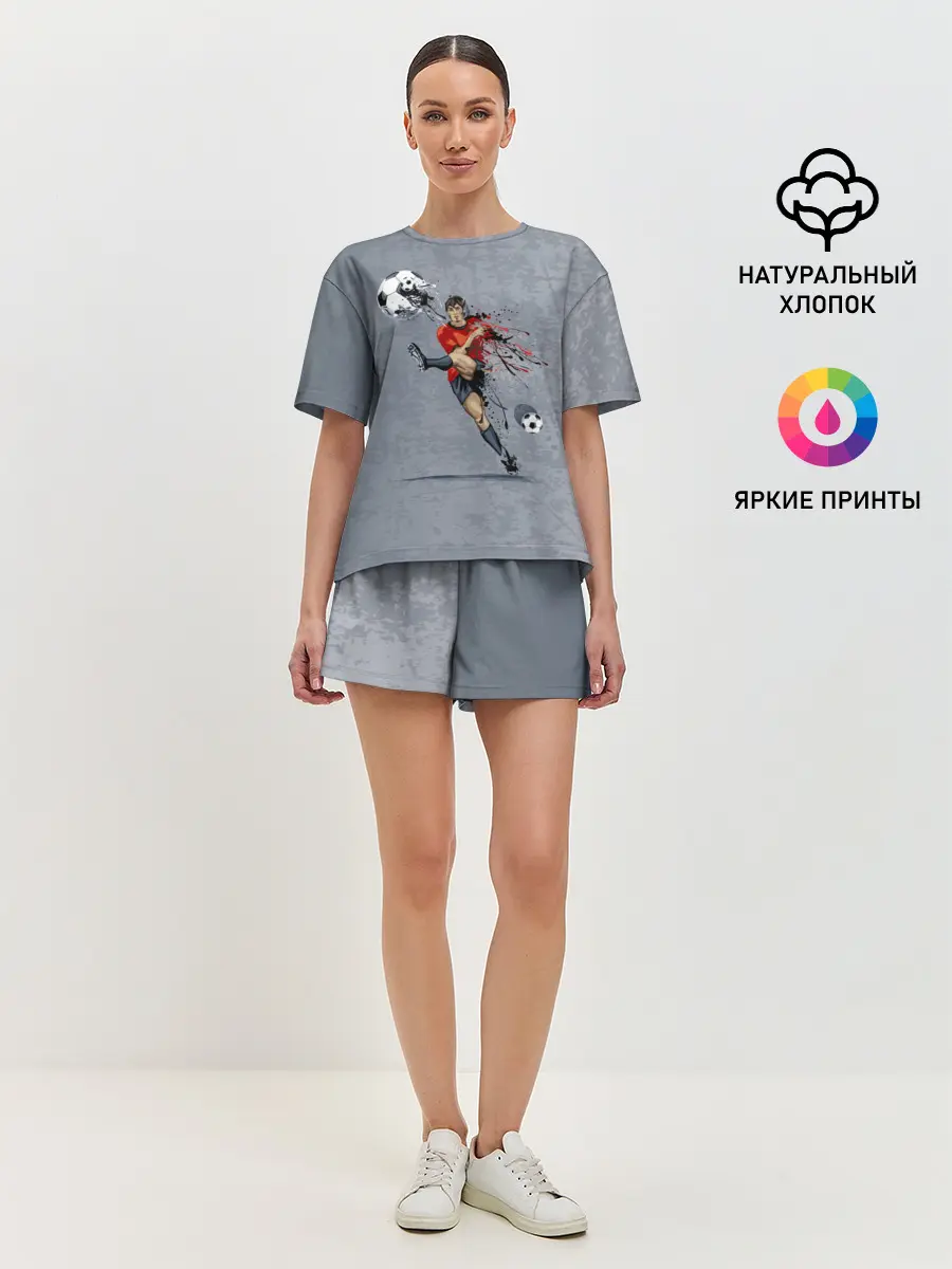 Женская пижама с шортами / Футбол