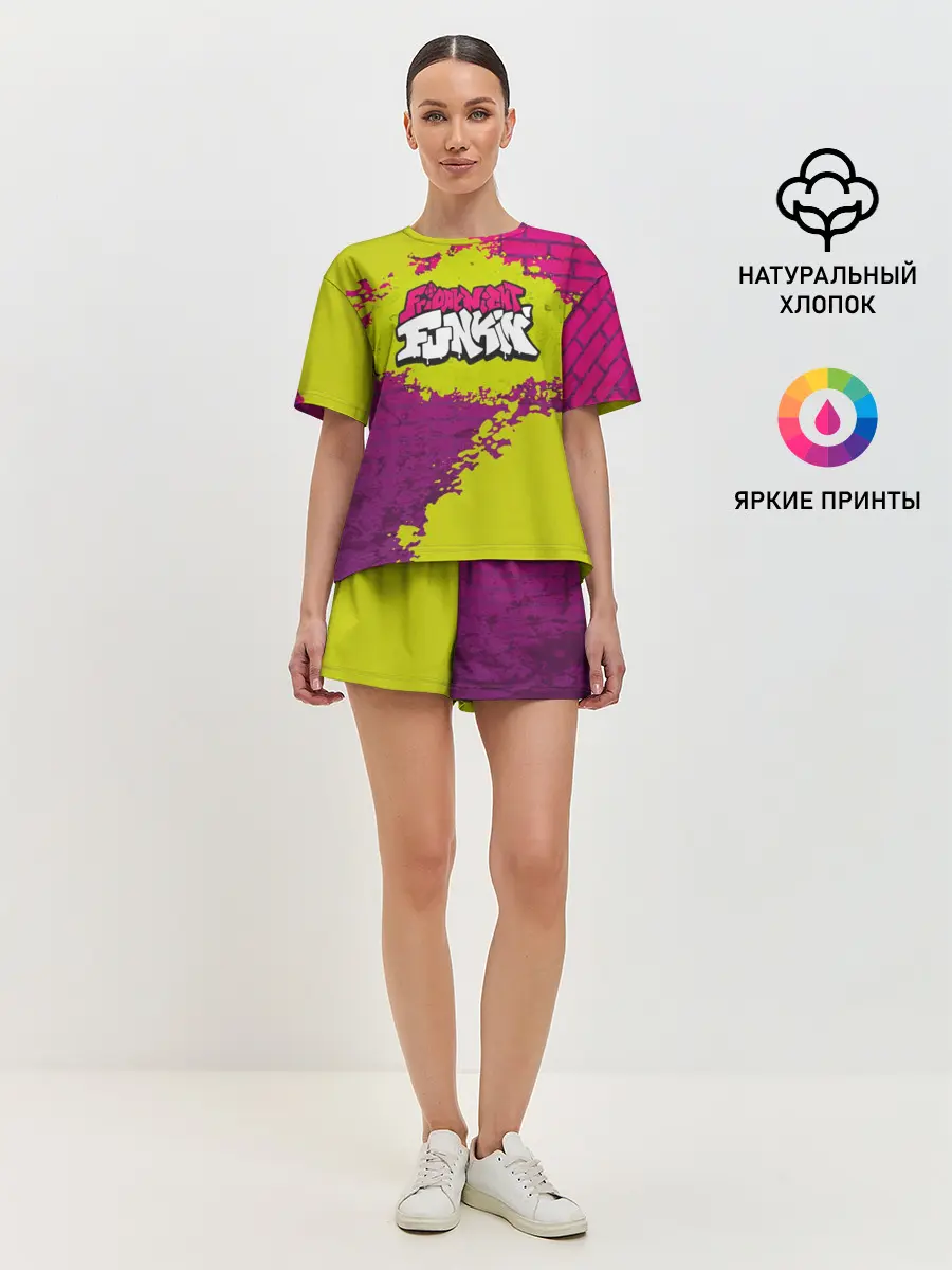 Женская пижама с шортами / Friday Night Funkin Кислотный