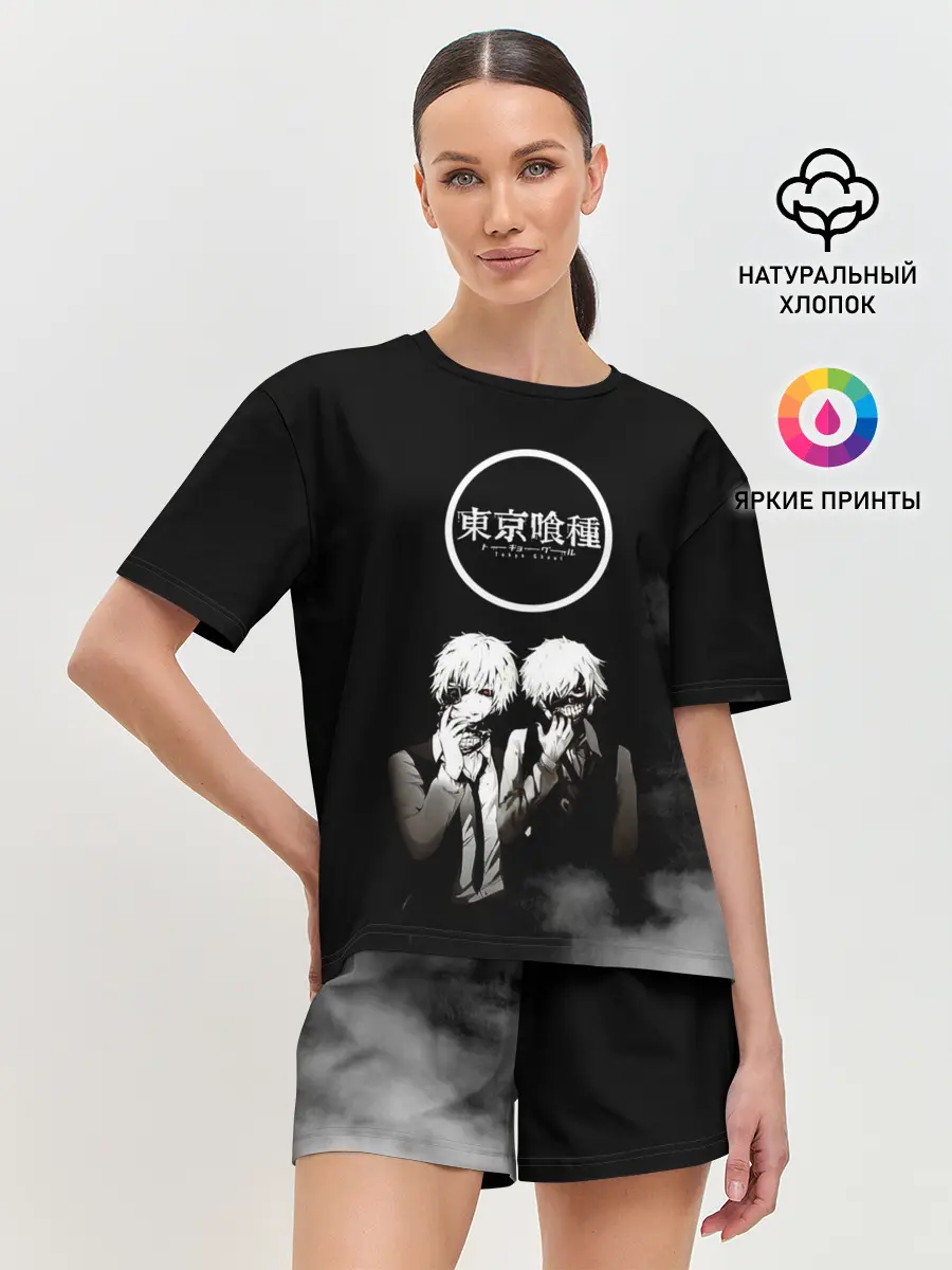 Женская пижама с шортами / Tokyo Ghoul двое гулей