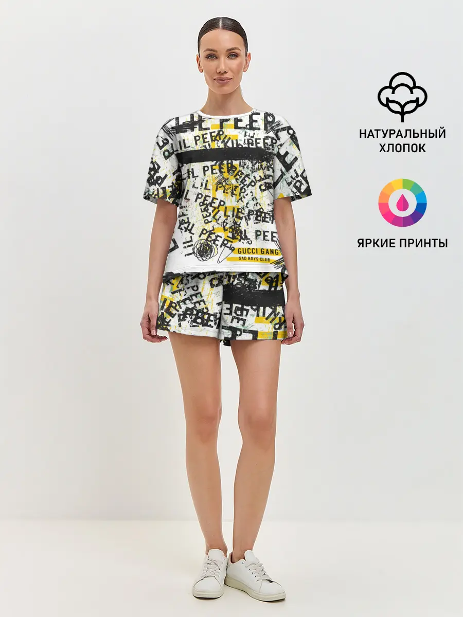 Женская пижама с шортами / LIL PEEP Vintage Graffiti Wall