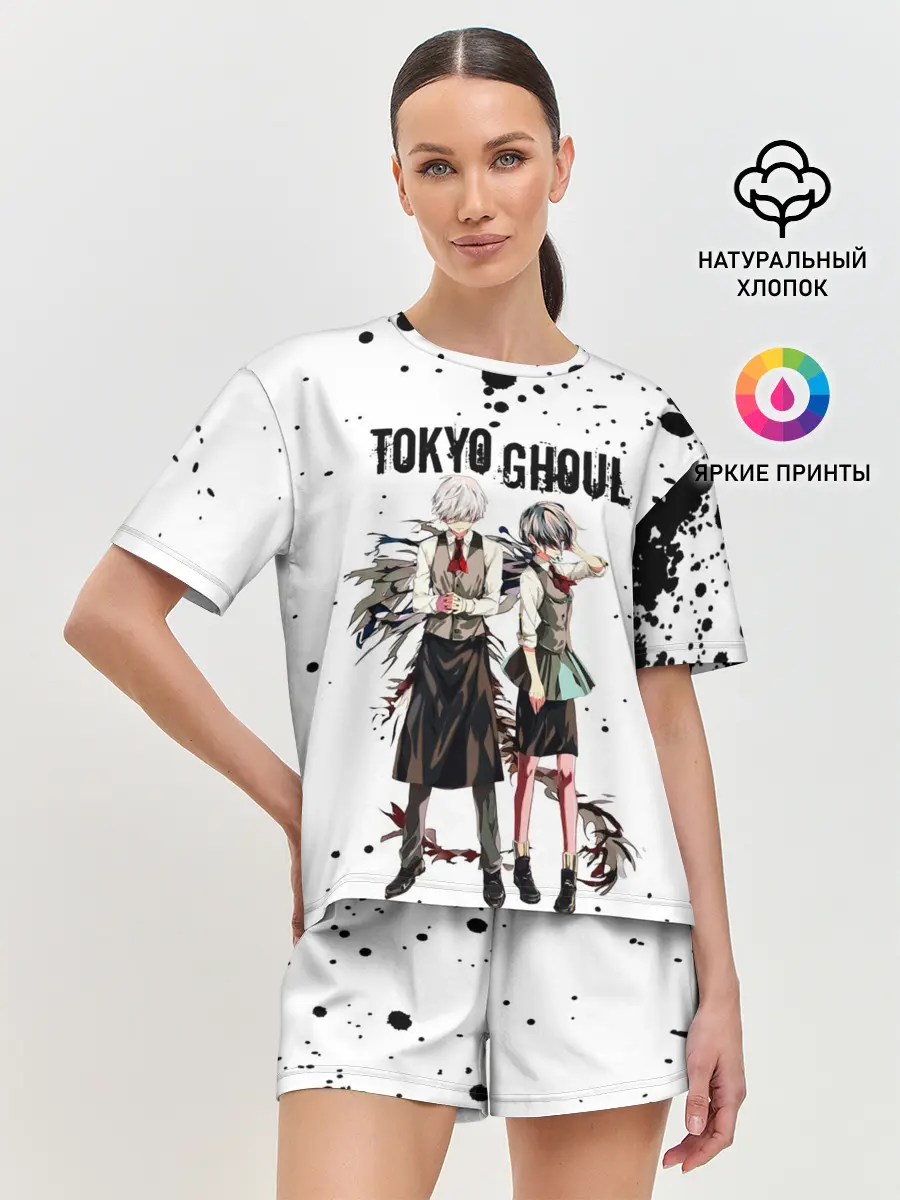 Женская пижама с шортами / Канеки Кен и Тоука Киришима