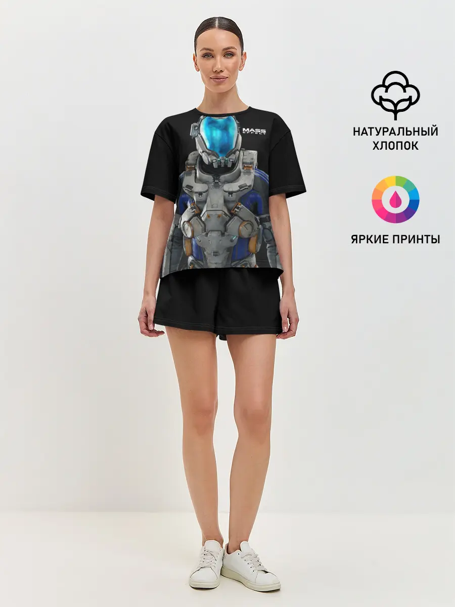 Женская пижама с шортами / масс эффект