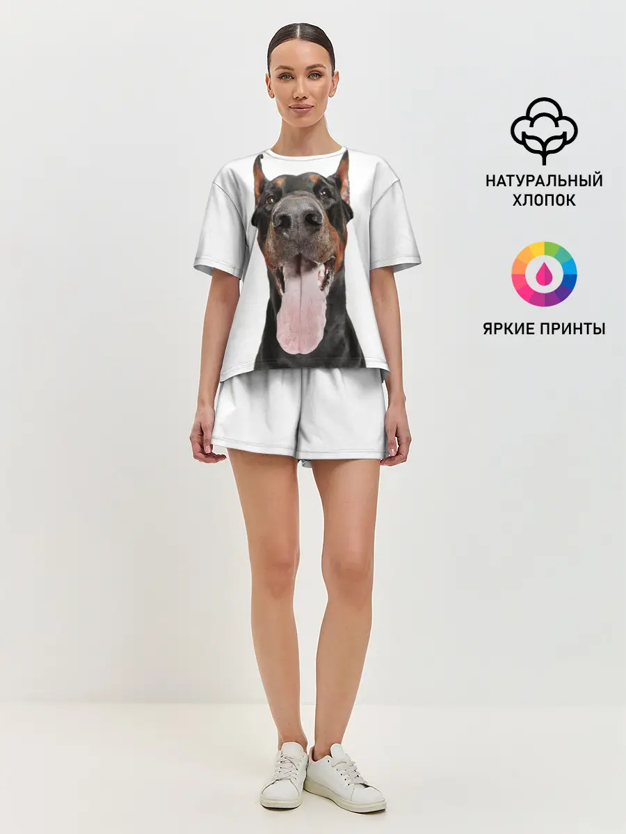 Женская пижама с шортами / Доберман / Doberman