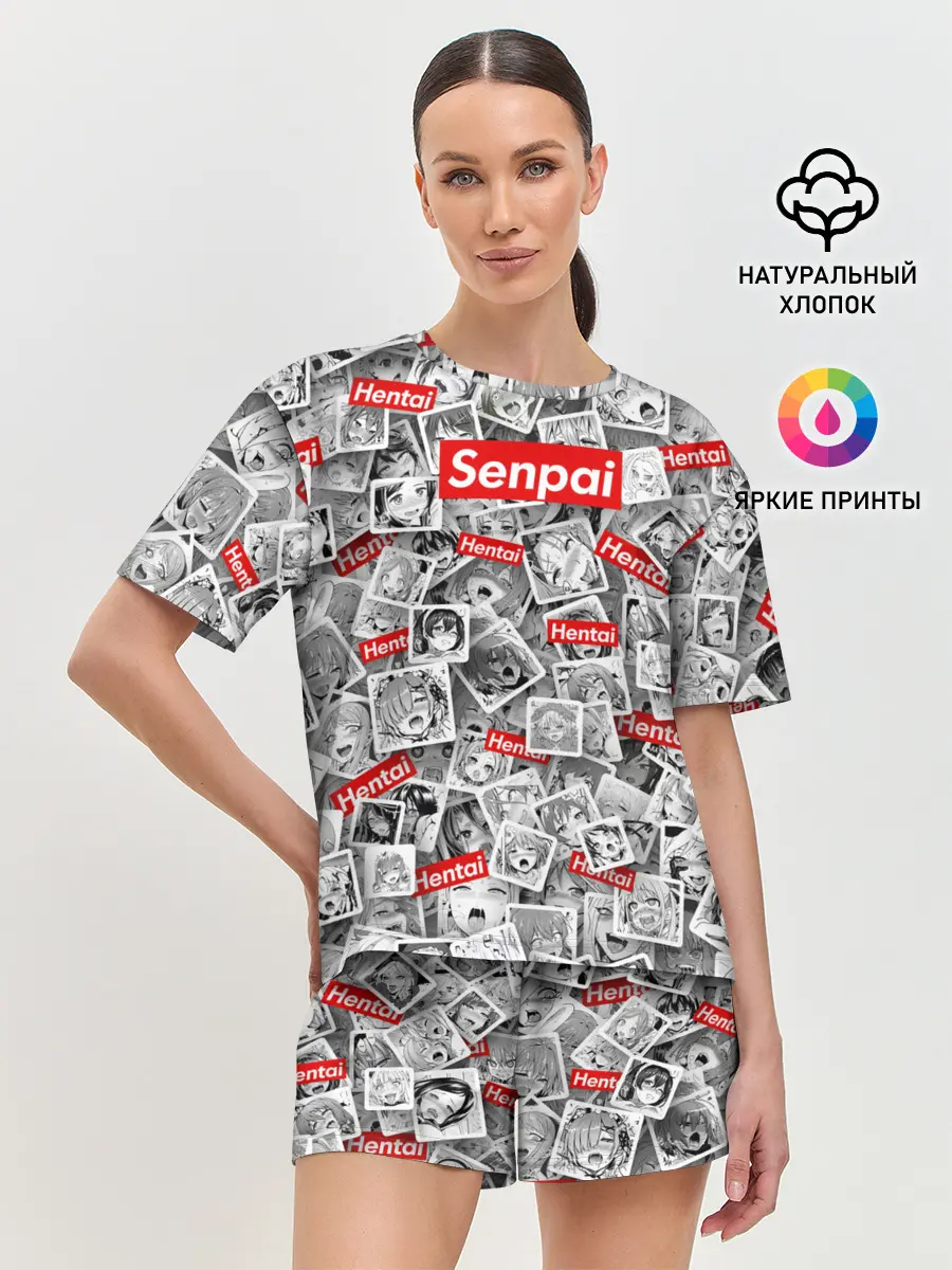 Женская пижама с шортами / Hentai senpai