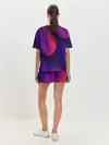 Женская пижама с шортами / Фиолетовые Перья