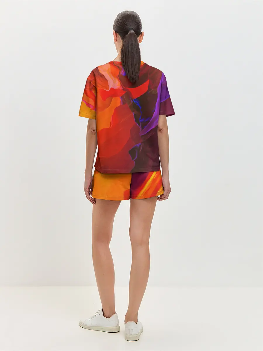 Женская пижама с шортами / Горная абстракция