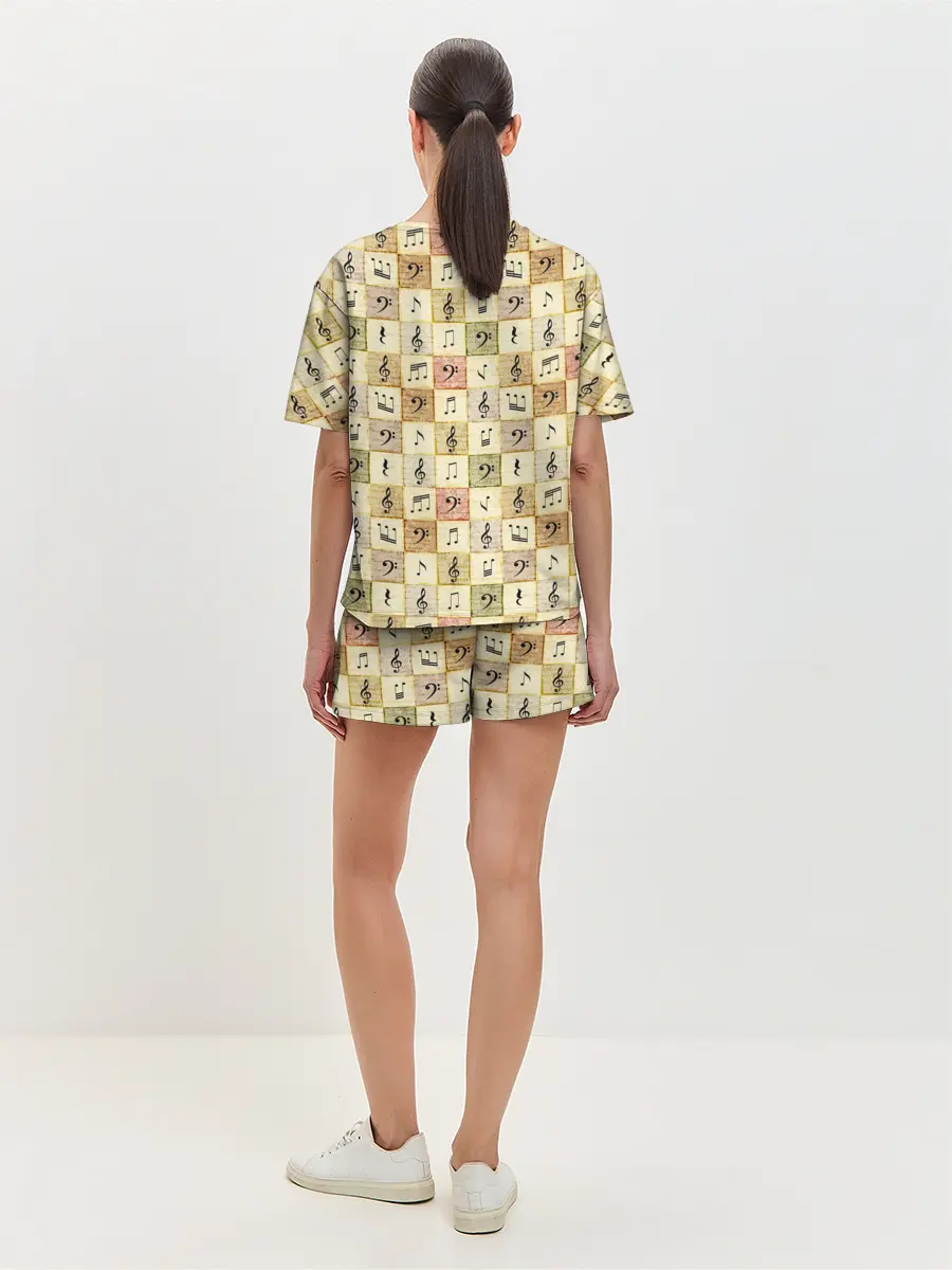 Женская пижама с шортами / Музыкант