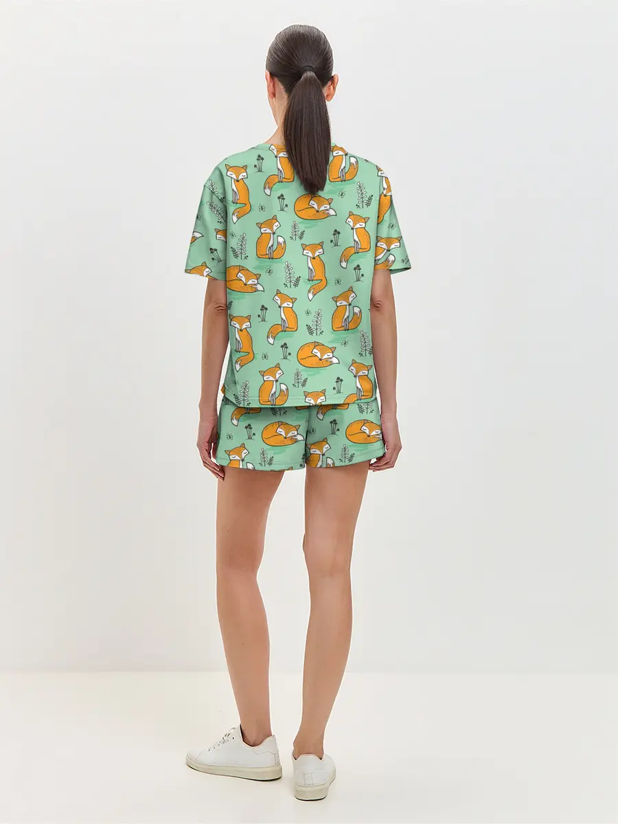 Женская пижама с шортами / Лиса с Грибами