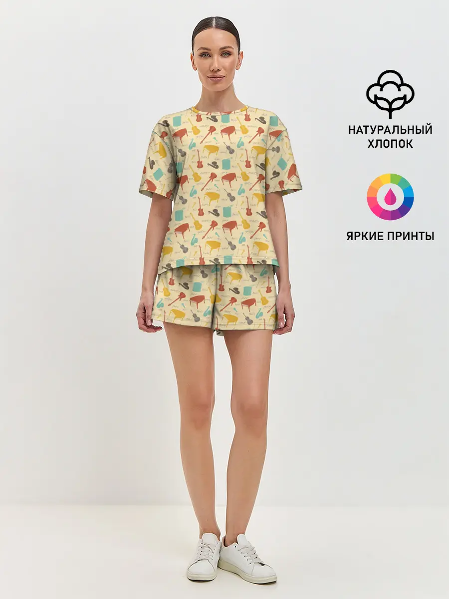 Женская пижама с шортами / Музыкант