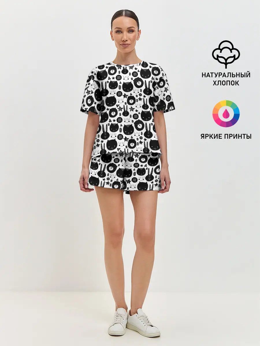 Женская пижама с шортами / Мультяшки