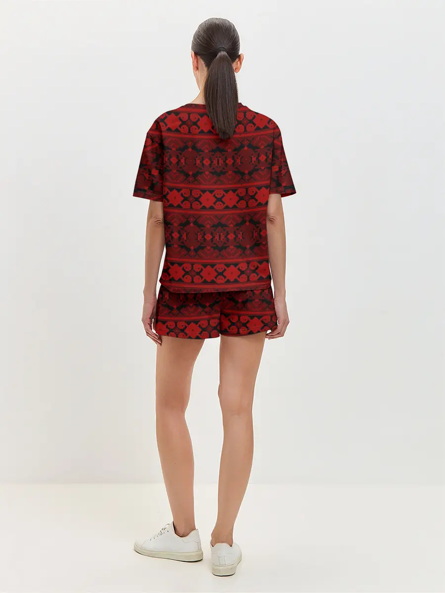 Женская пижама с шортами / Русские народные узоры