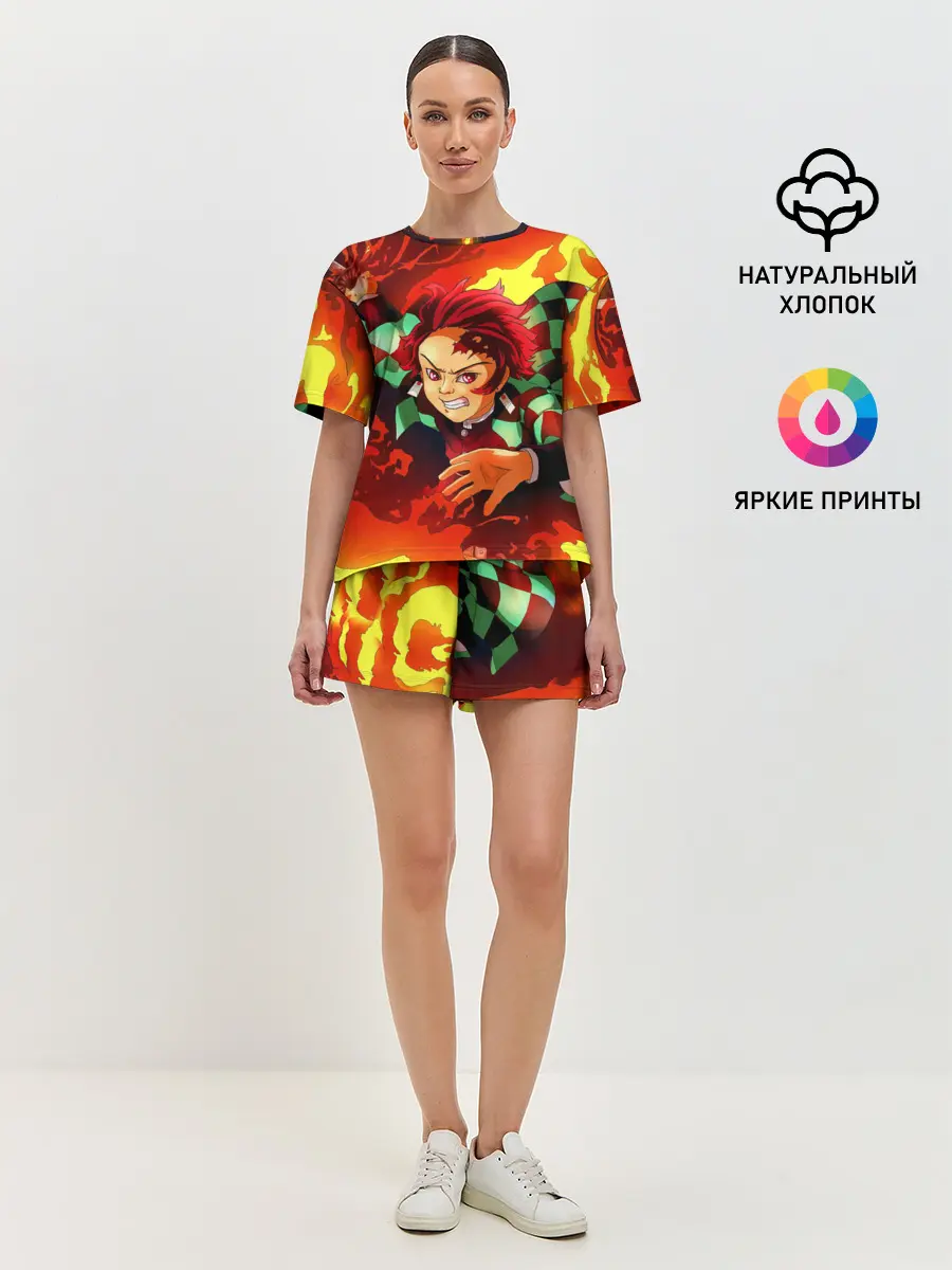 Женская пижама с шортами / КЛИНОК РАССЕКАЮЩИЙ ДЕМОНОВ