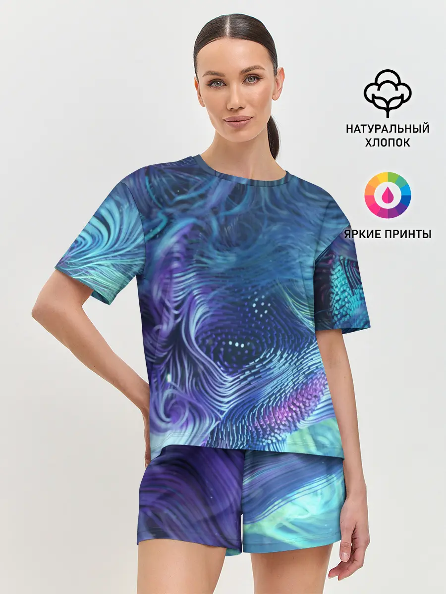 Женская пижама с шортами / Абстракция