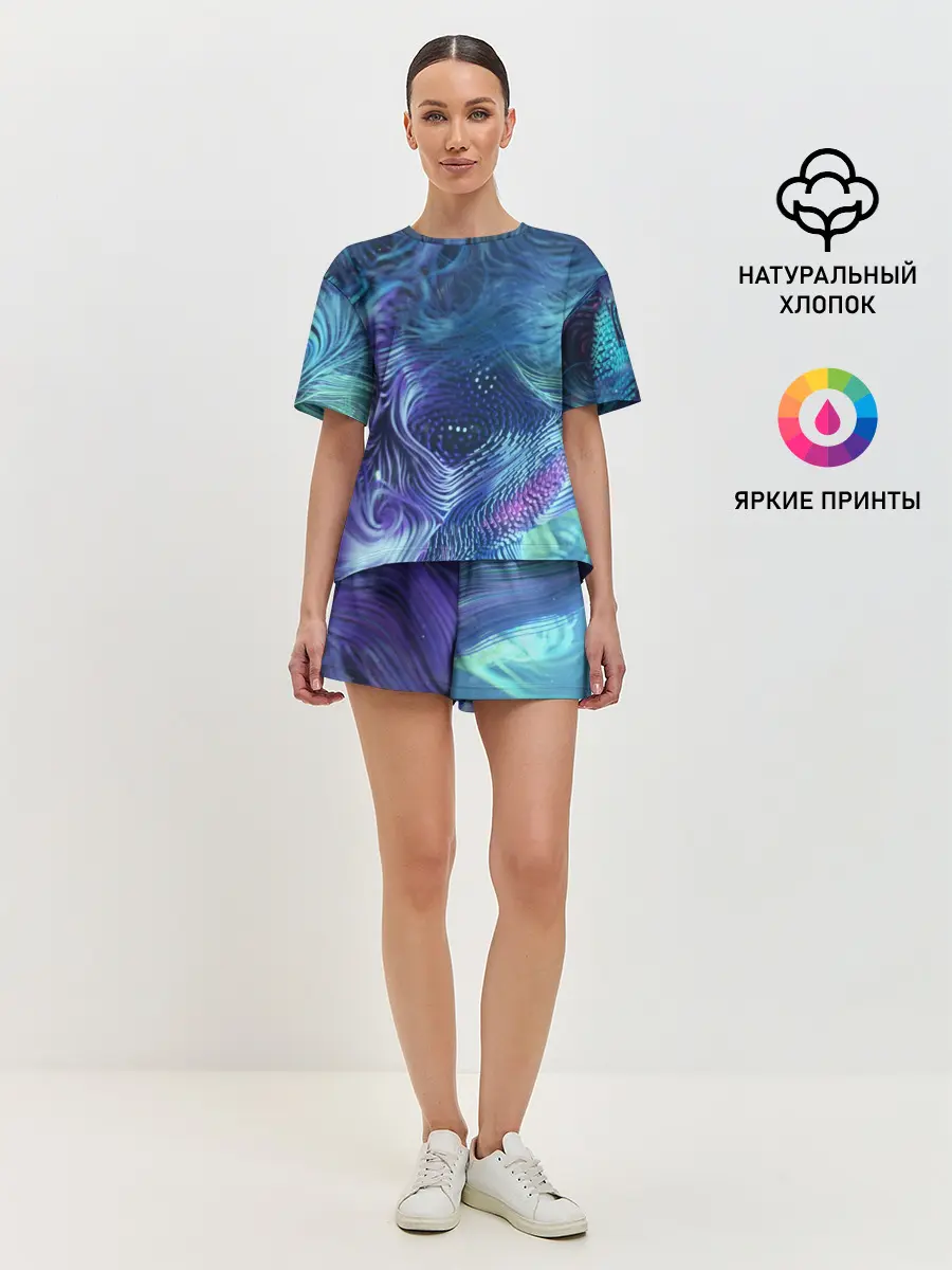 Женская пижама с шортами / Абстракция