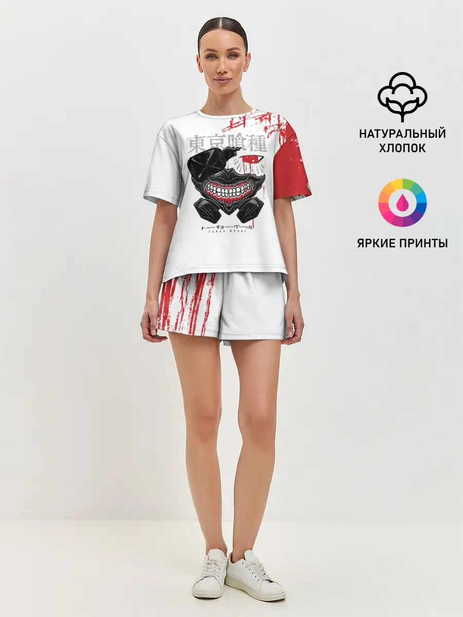 Женская пижама с шортами / Kaneki Ken кусок головы