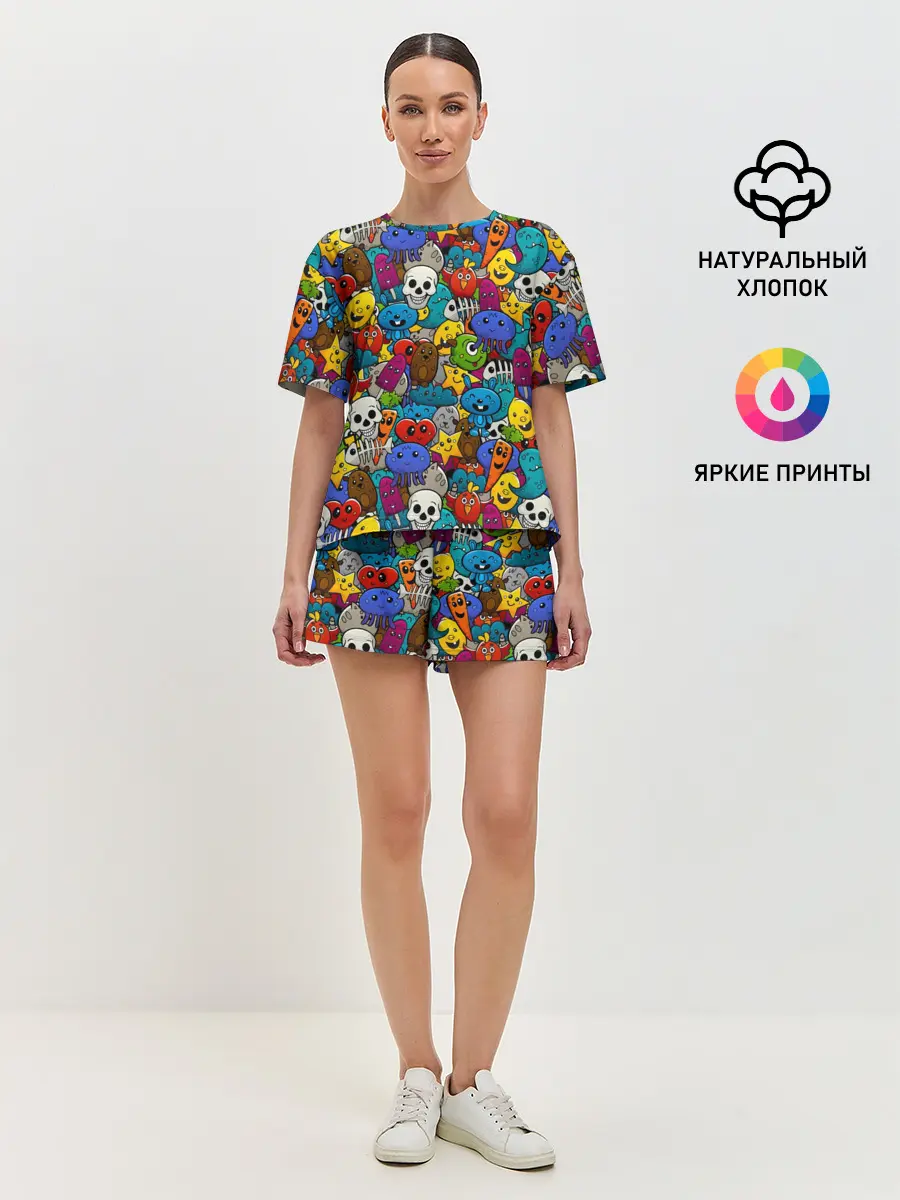 Женская пижама с шортами / Граффити