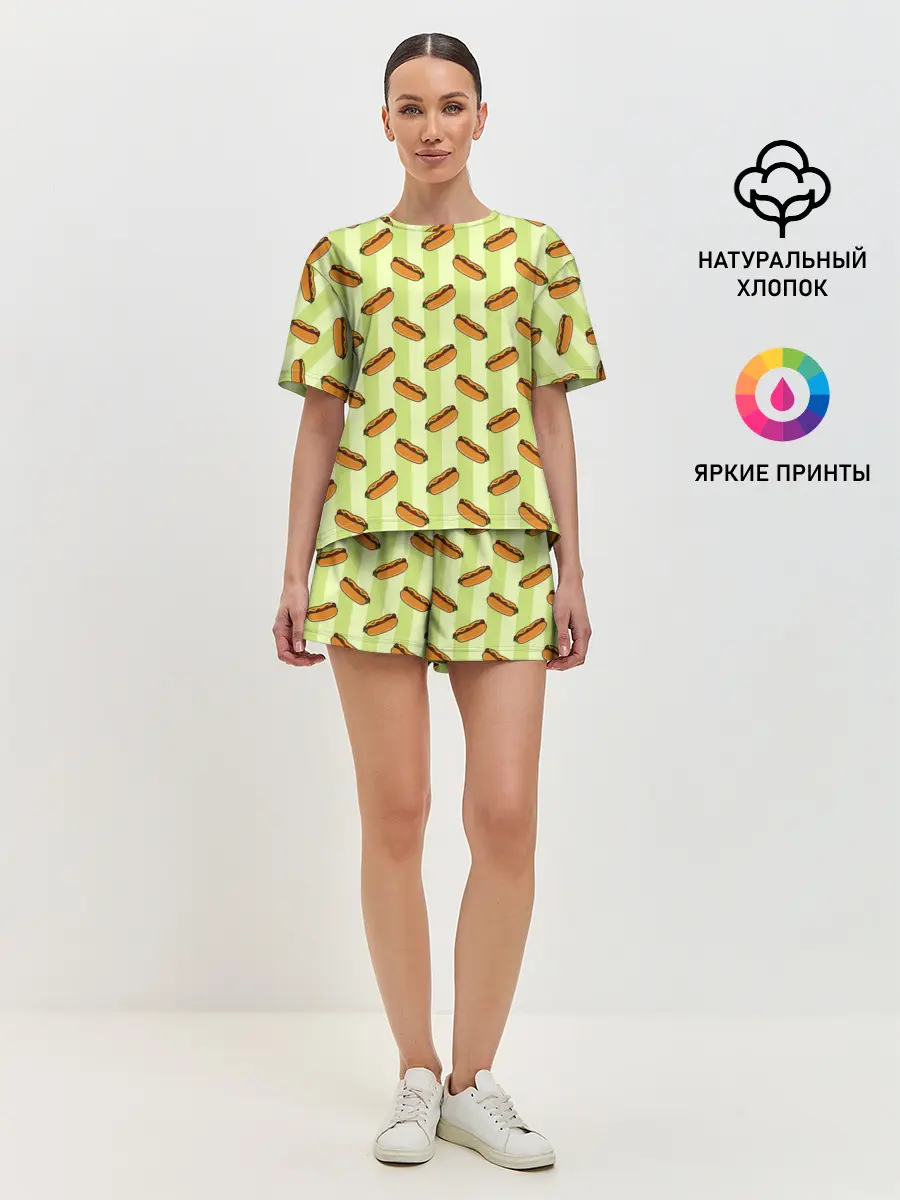 Женская пижама с шортами / Хотдог
