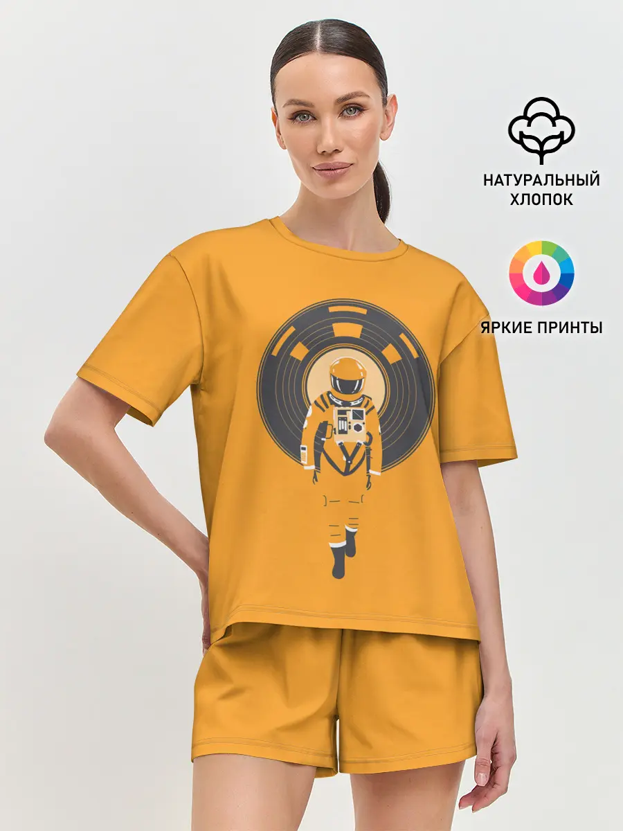 Женская пижама с шортами / Космонавт