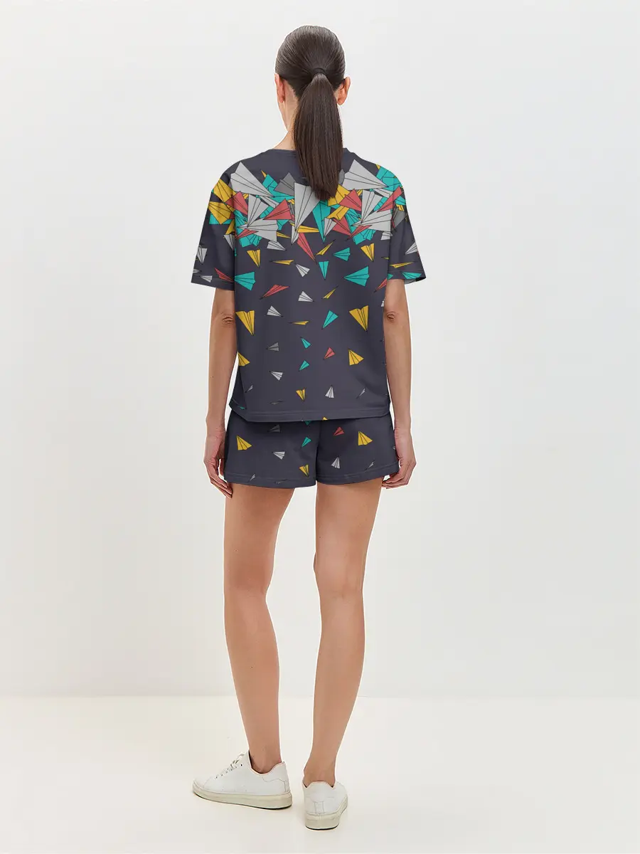 Женская пижама с шортами / Самолётики