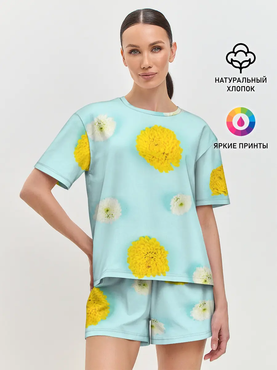 Женская пижама с шортами / Одуванчики / Dandelions