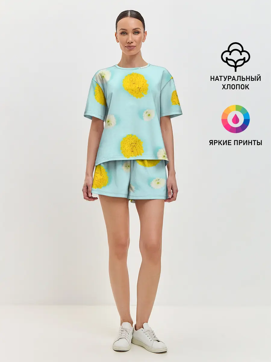 Женская пижама с шортами / Одуванчики / Dandelions