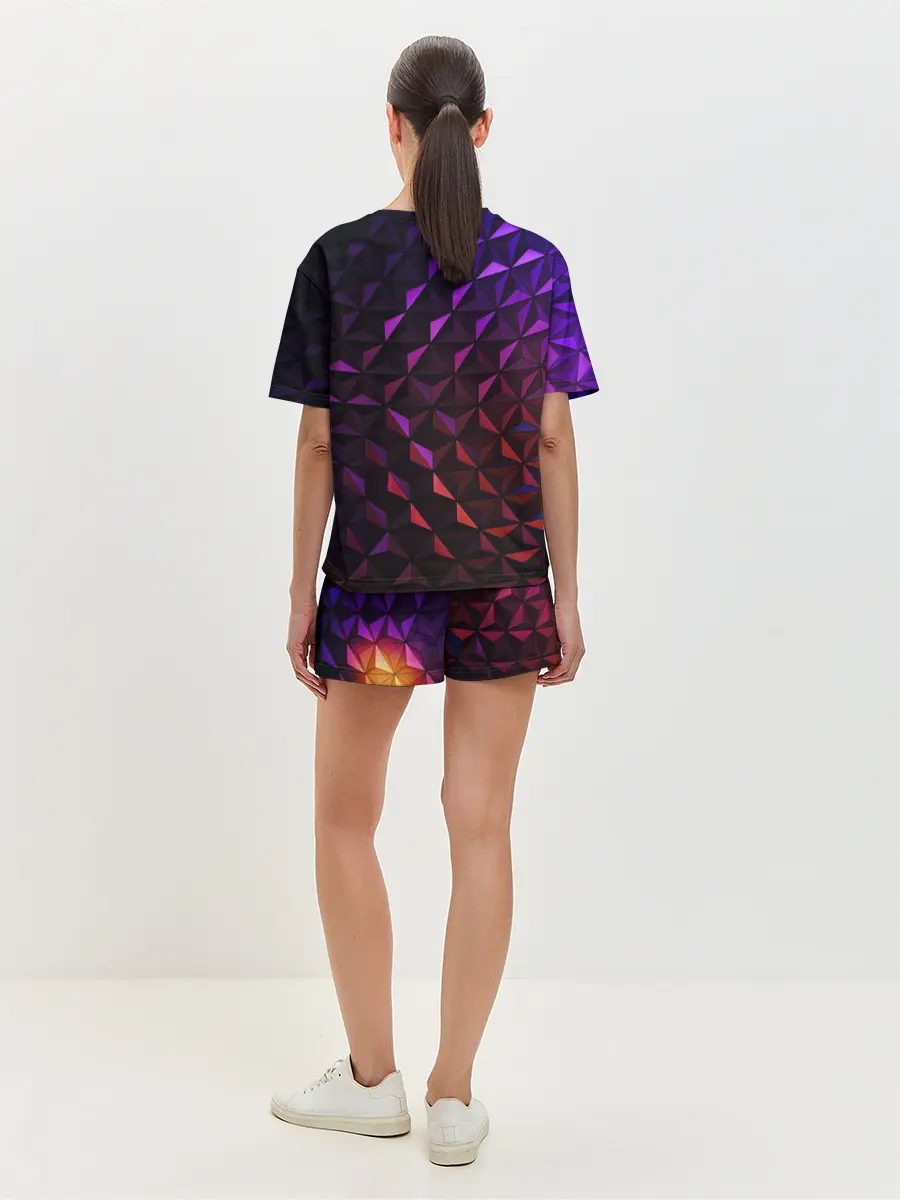 Женская пижама с шортами / Неоновая Текстура