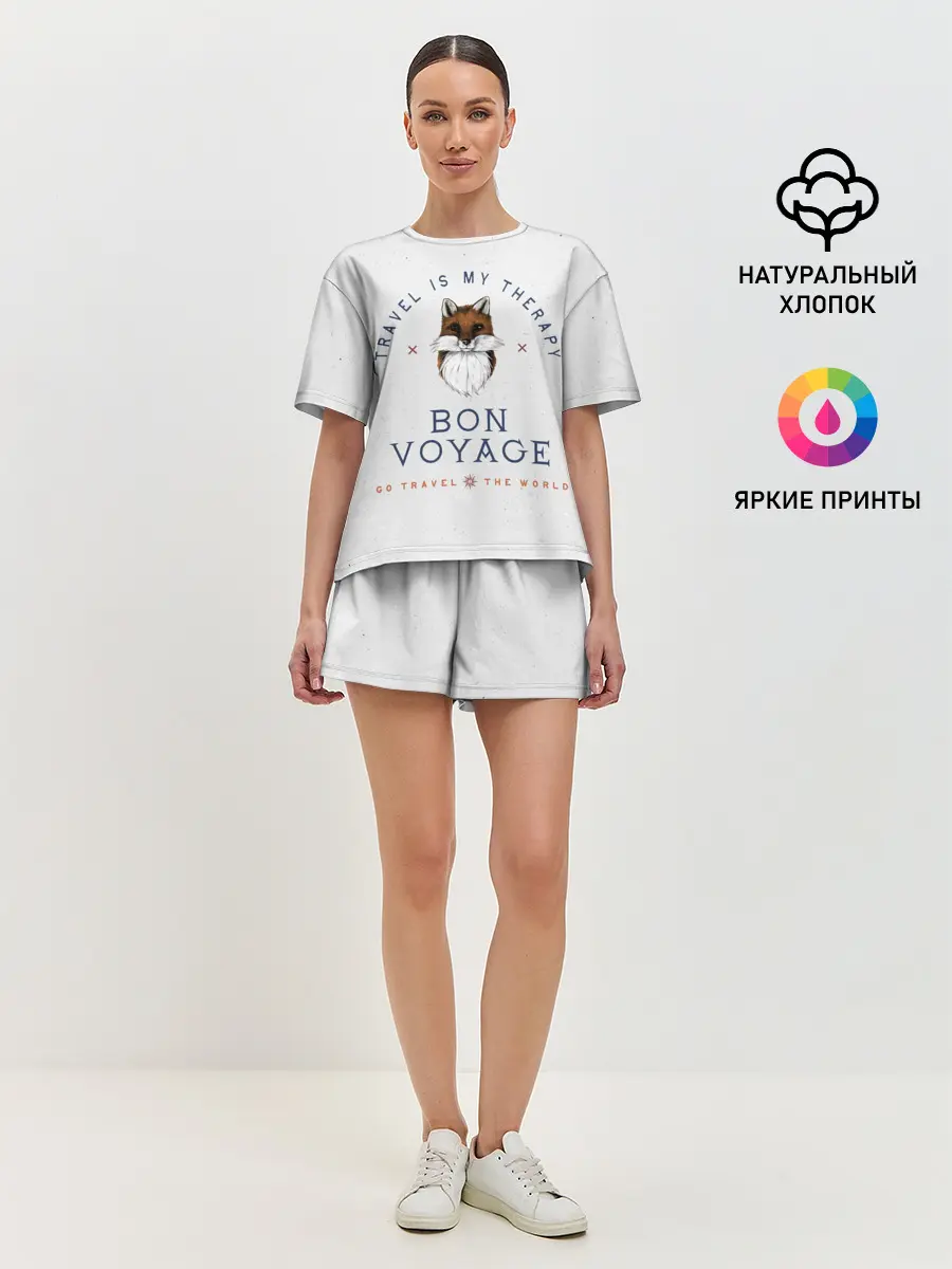 Женская пижама с шортами / Fox traveler