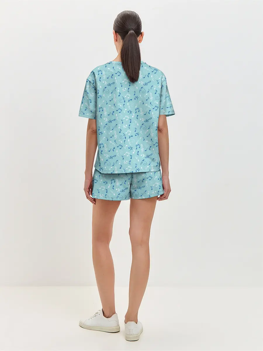 Женская пижама с шортами / Ноты