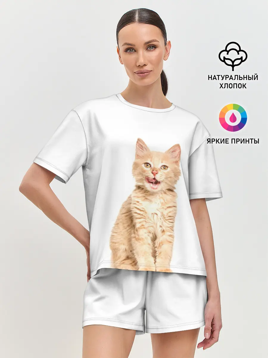 Женская пижама с шортами / Кошечка