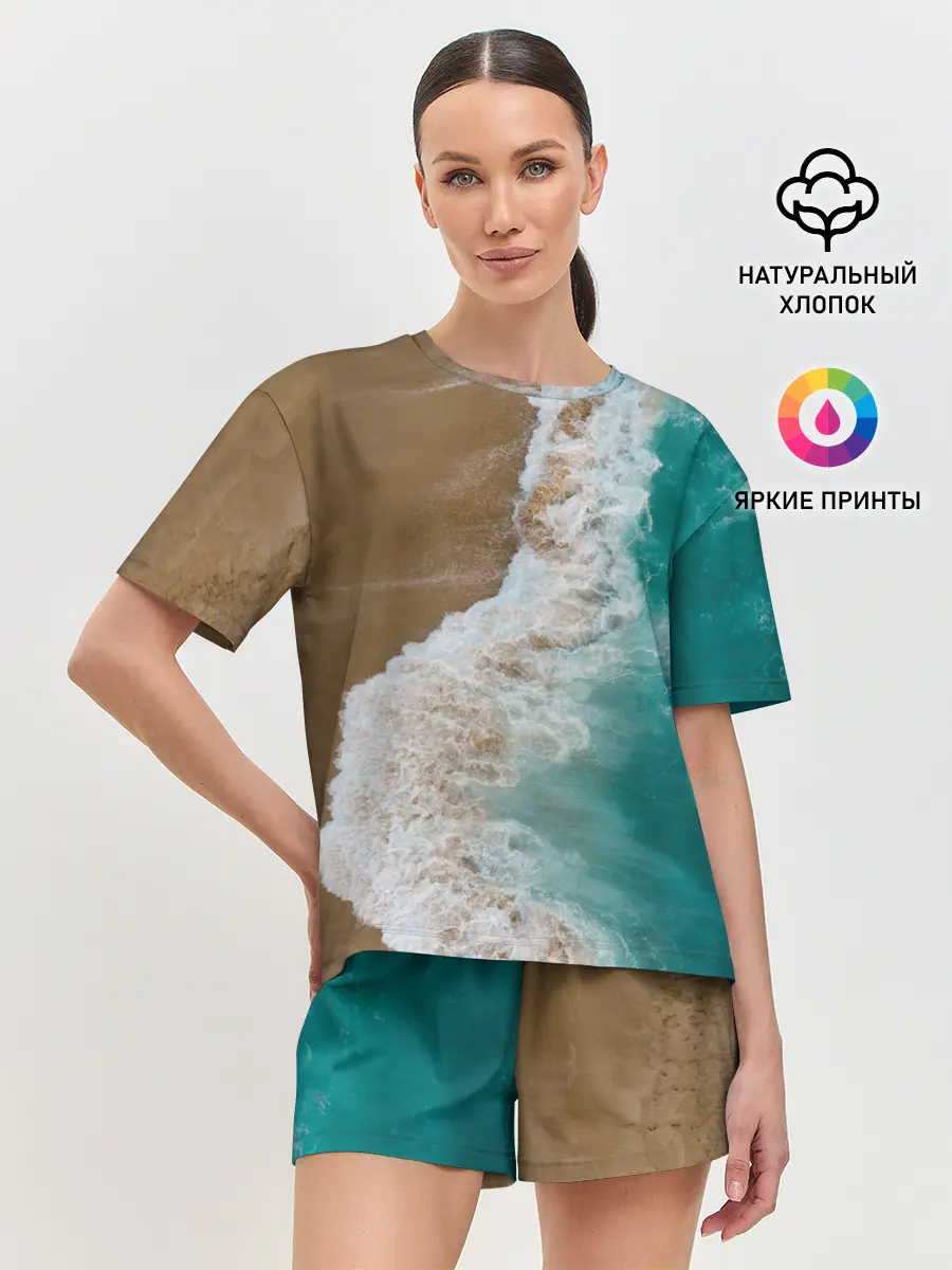 Женская пижама с шортами / Пляж / beach