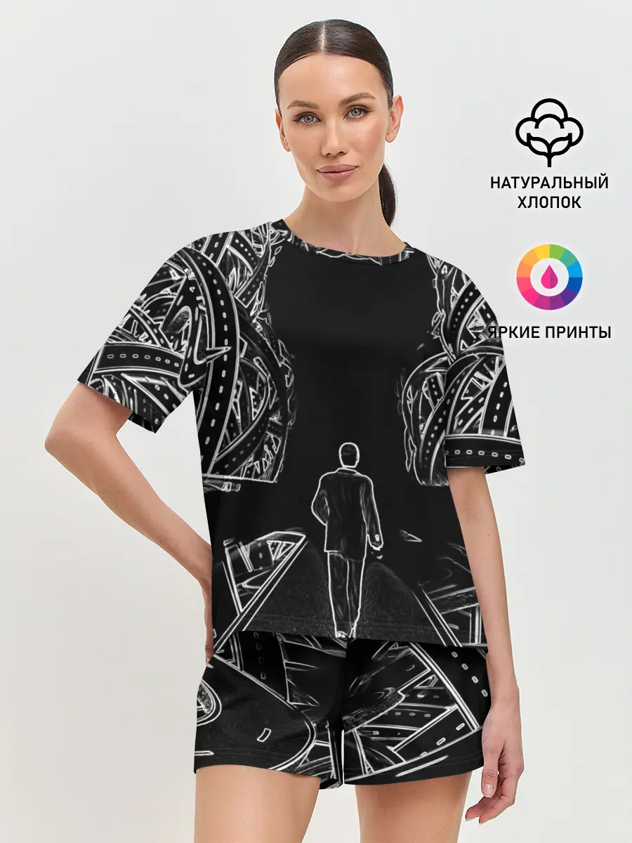 Женская пижама с шортами / Дорога в некуда