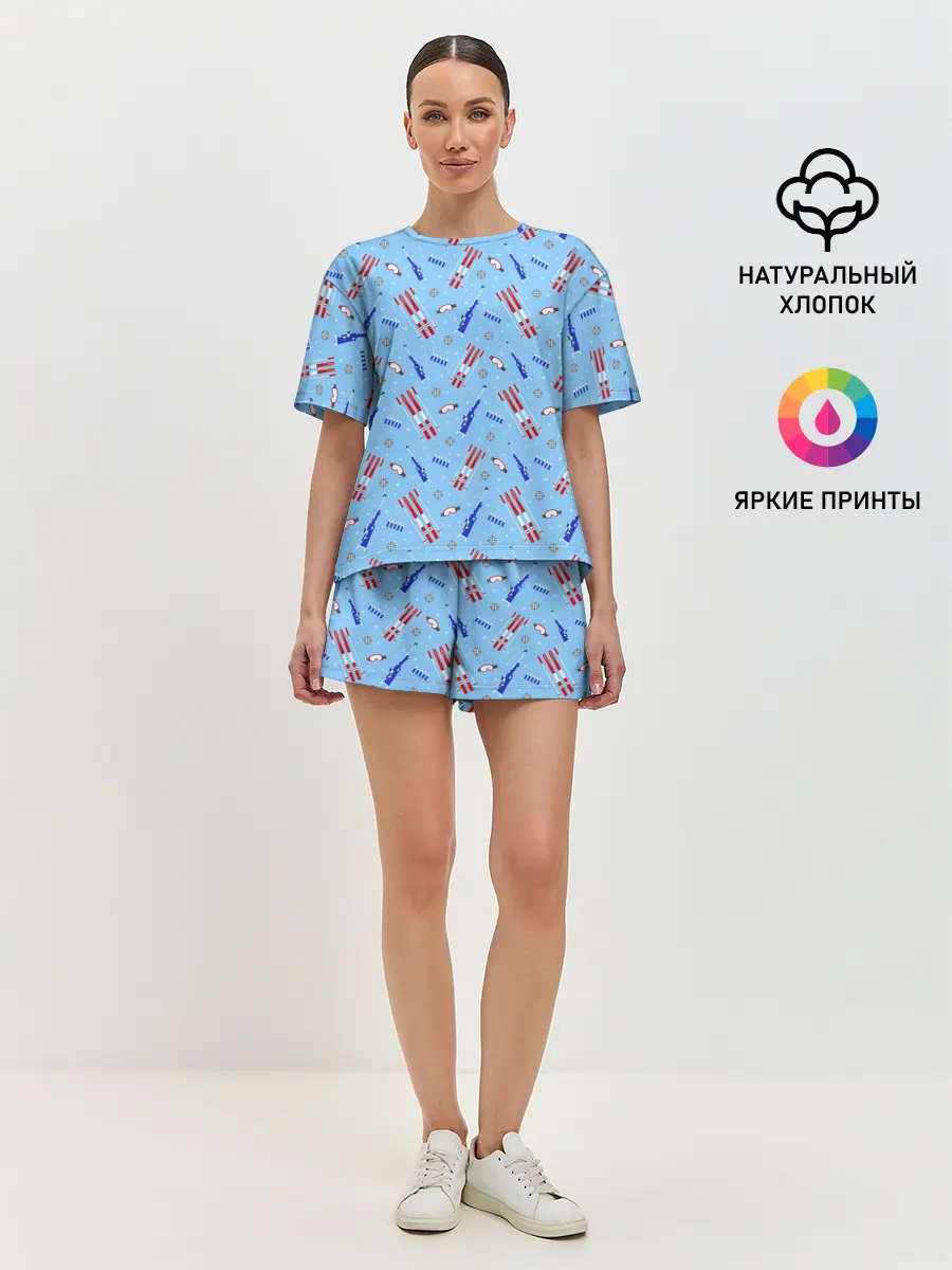 Женская пижама с шортами / Биатлон