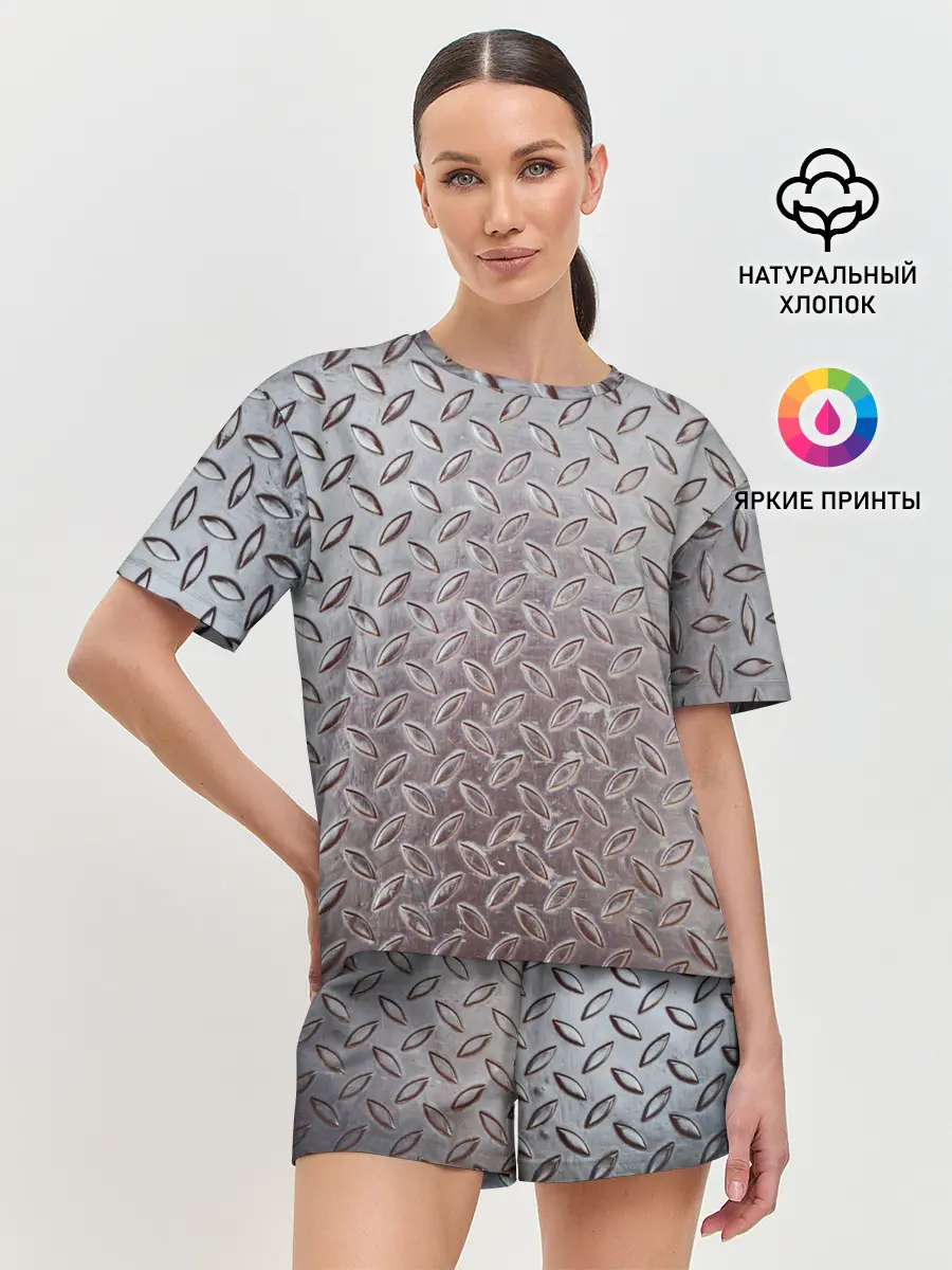 Женская пижама с шортами / Стальной костюм