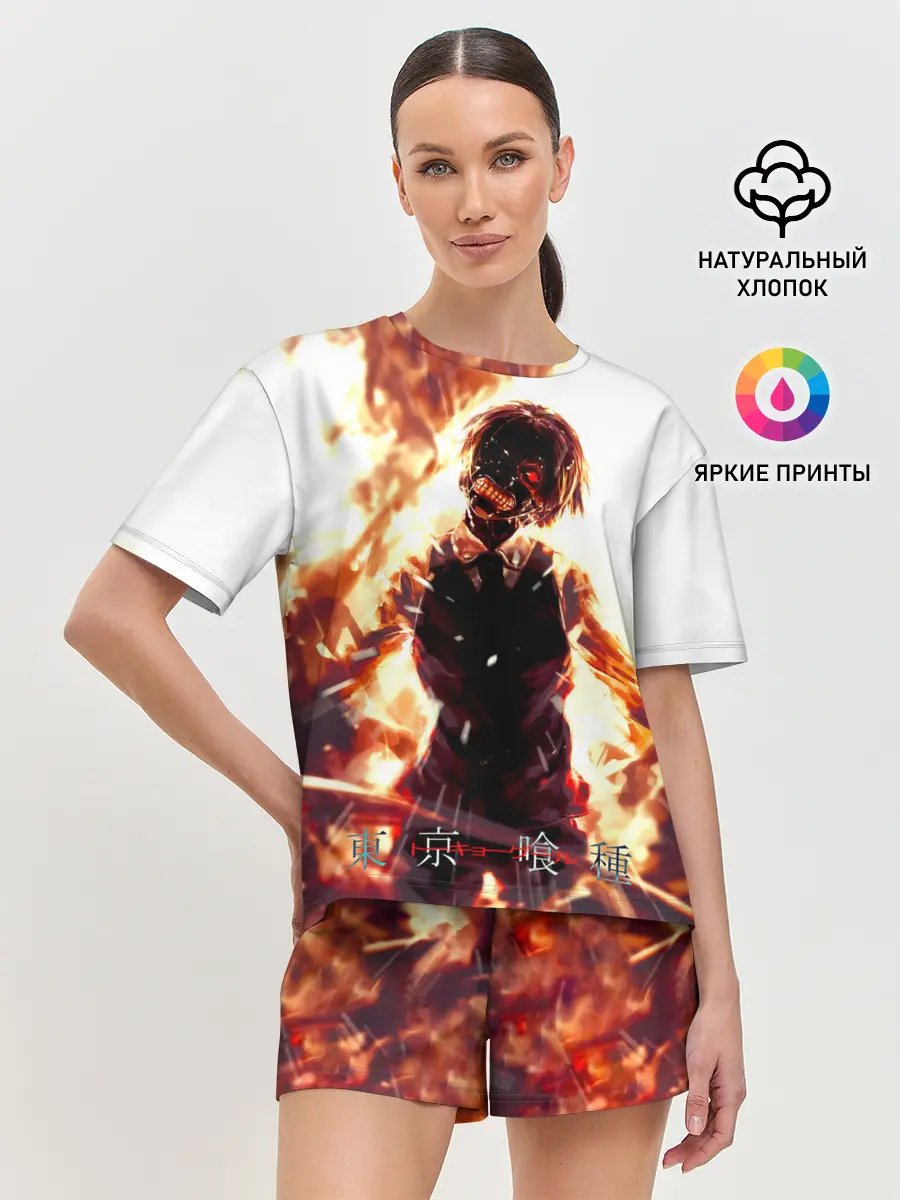 Женская пижама с шортами / Канеки Кен в огне
