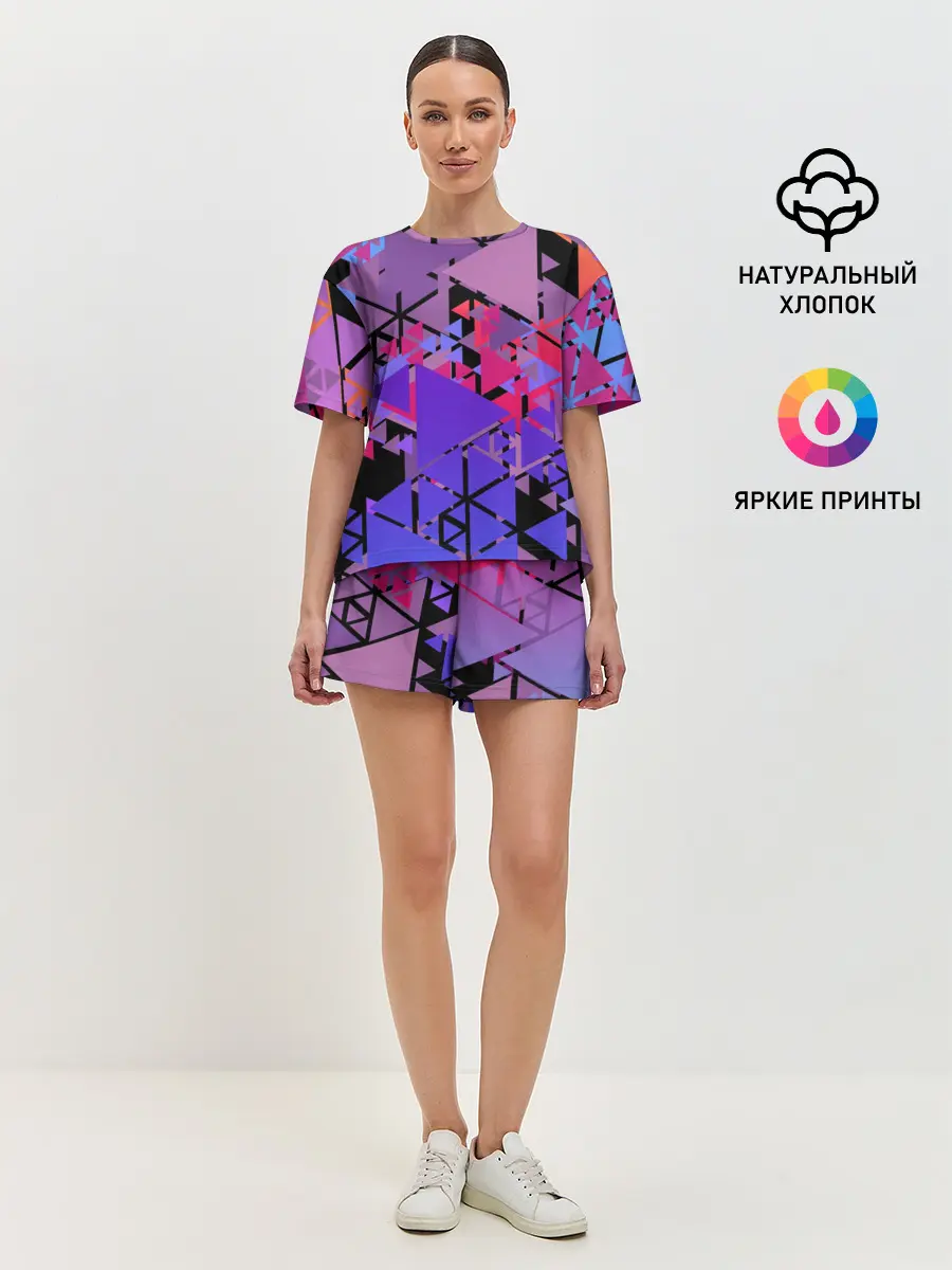 Женская пижама с шортами / Треугольники