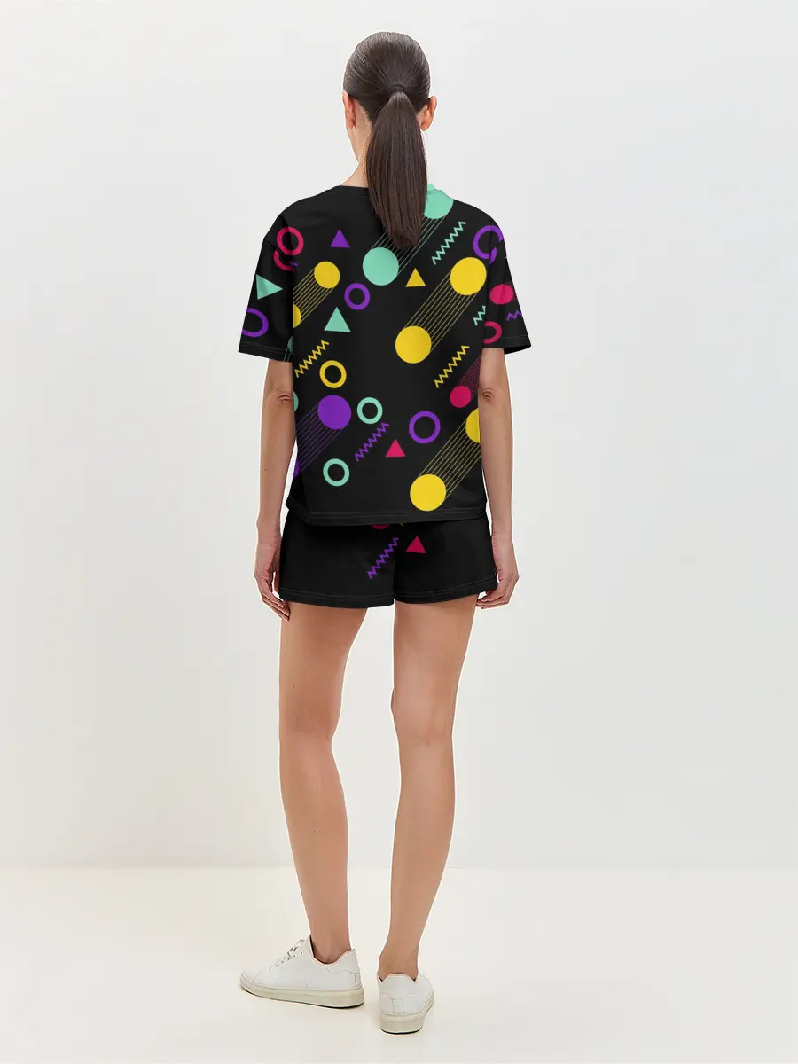 Женская пижама с шортами / Круги и Треугольники