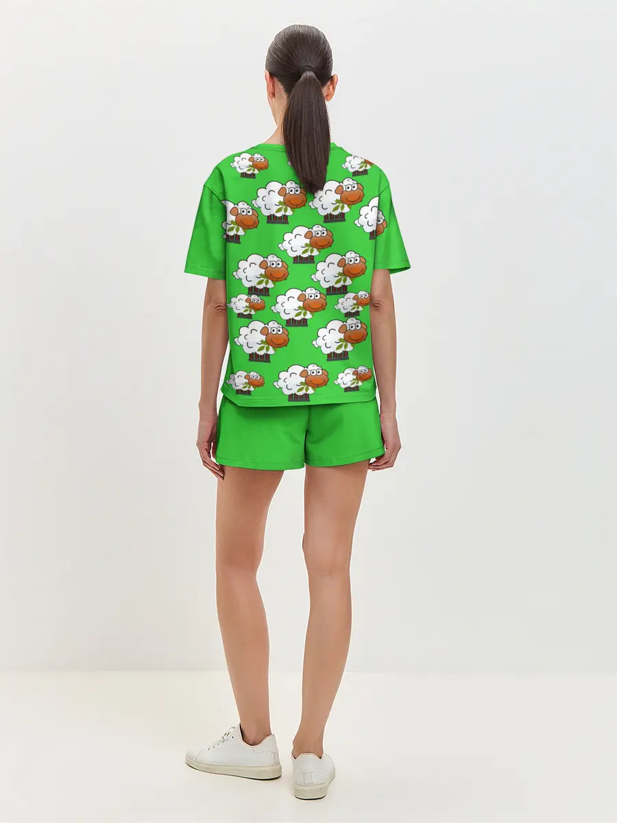 Женская пижама с шортами / Овцы