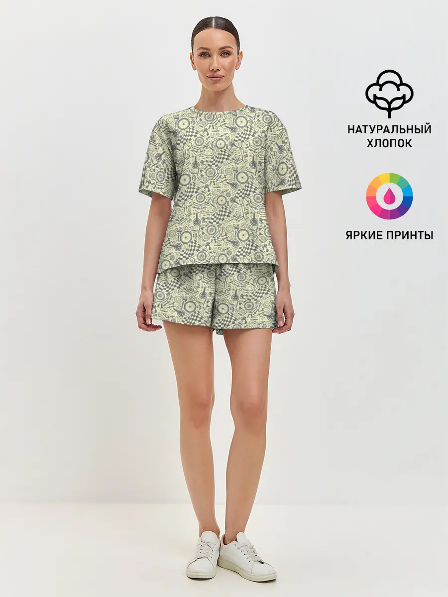 Женская пижама с шортами / Велосипедные части