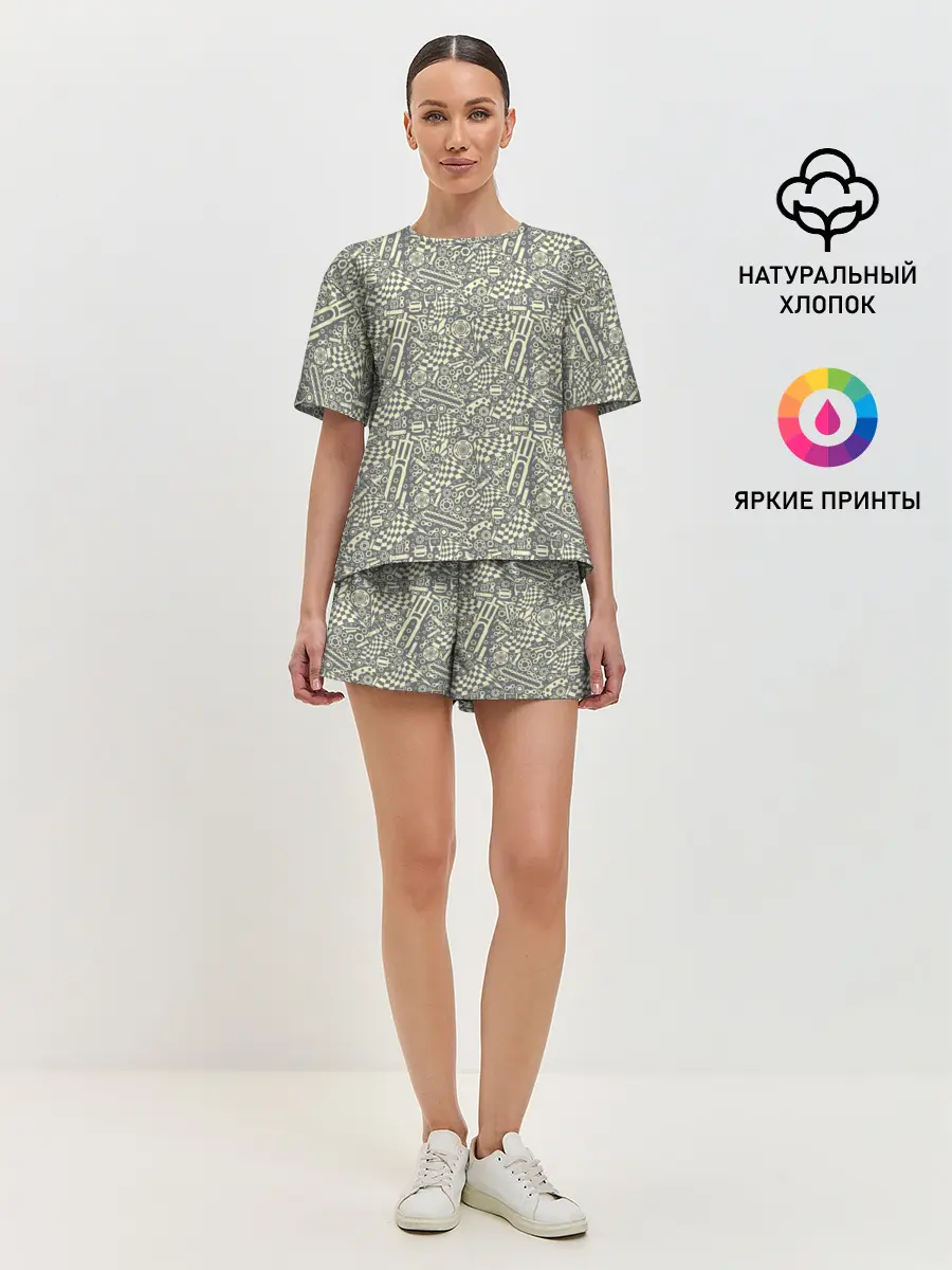 Женская пижама с шортами / Велозапчасти