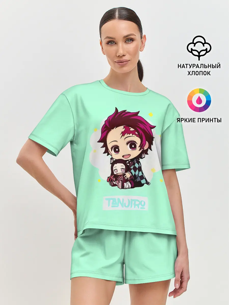 Женская пижама с шортами / Танджиро Клинок, рассекающий демонов