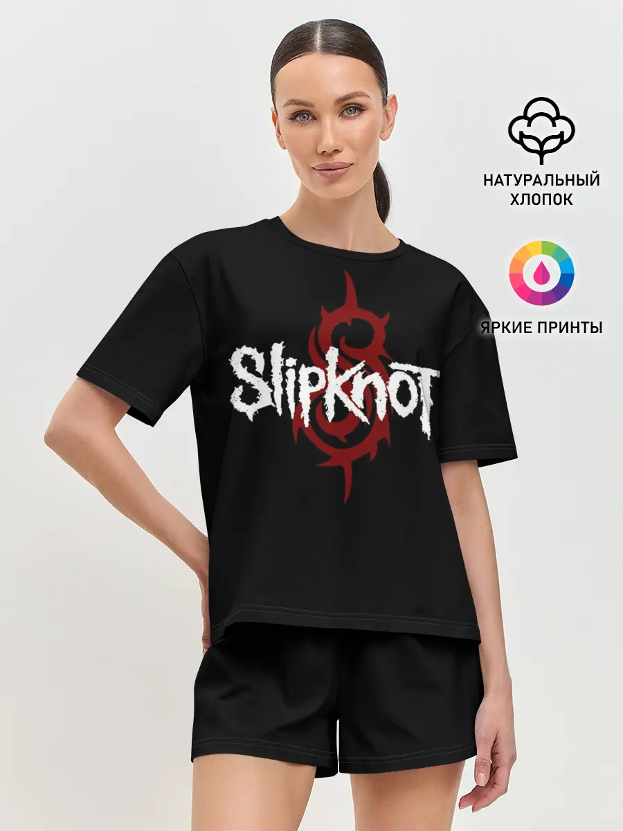 Женская пижама с шортами / Slipknot Надпись
