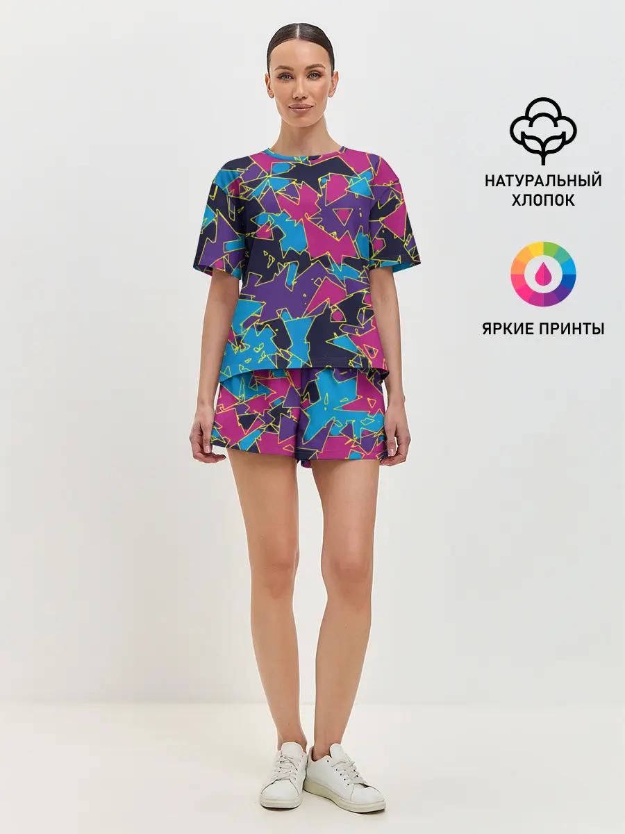 Женская пижама с шортами / Геометрическая абстракция