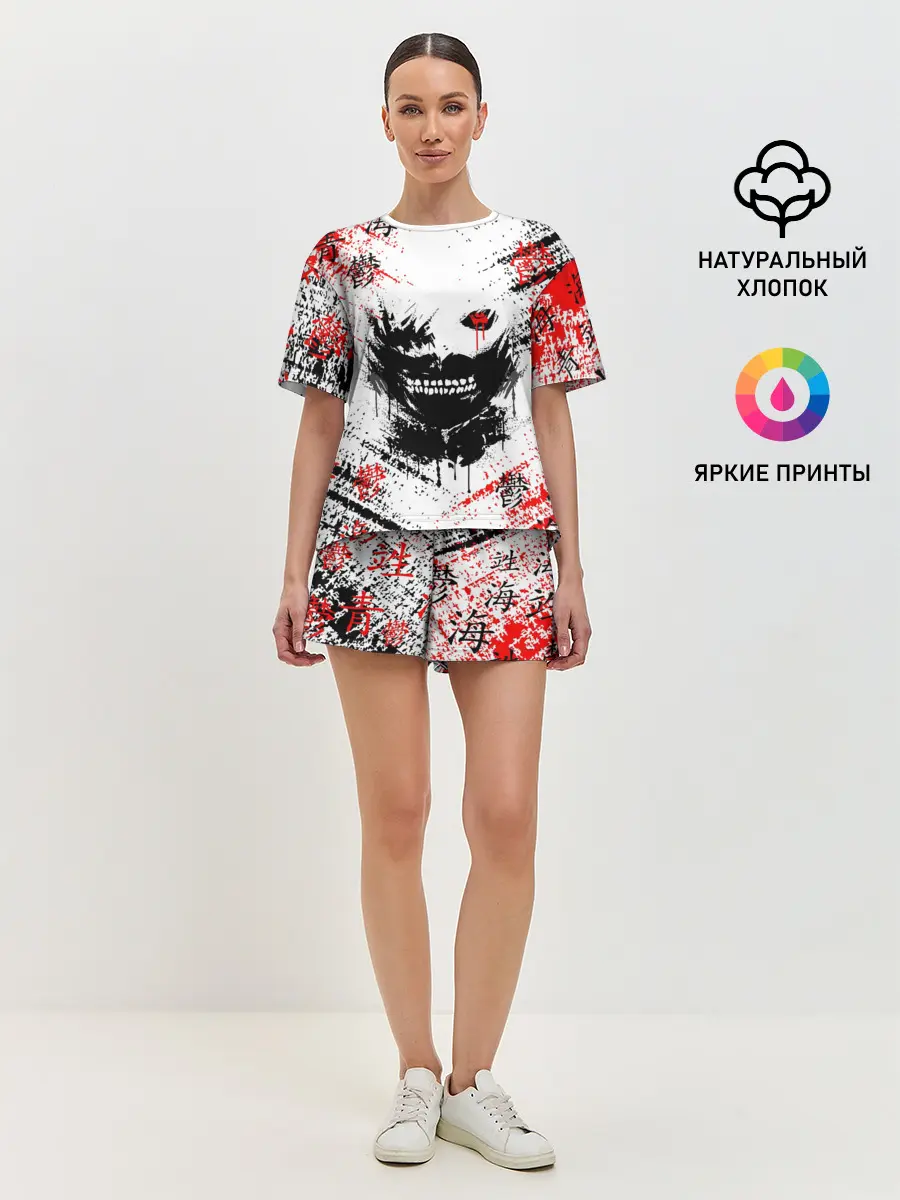 Женская пижама с шортами / Силует Токийского Гуля