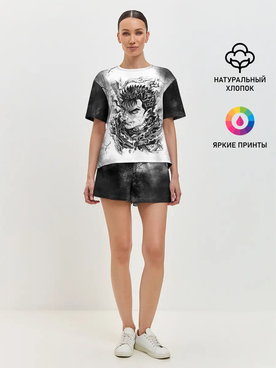 Женская пижама с шортами / Гатс акварель