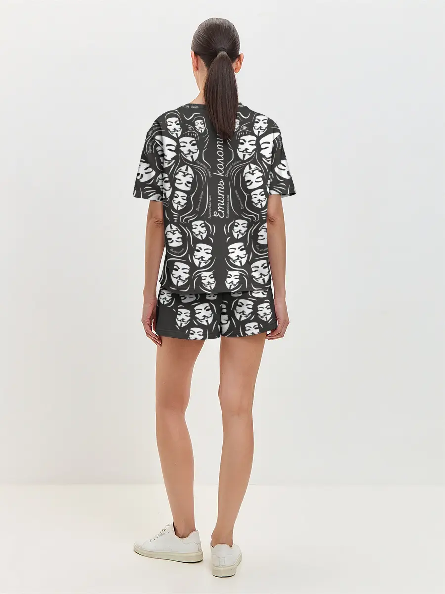 Женская пижама с шортами / Анонимусы надбисиси линии