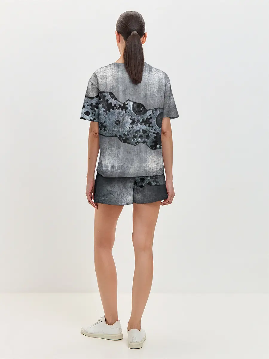 Женская пижама с шортами / Шестеренки