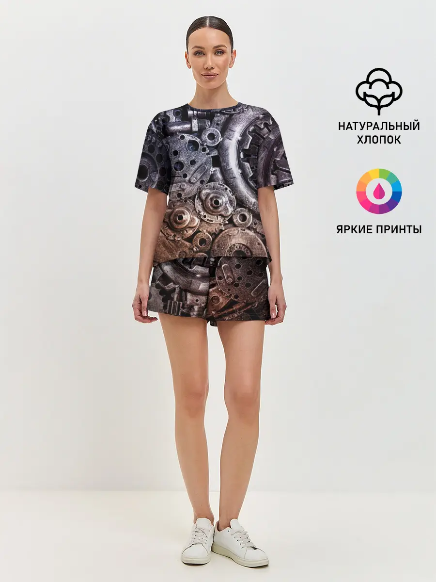 Женская пижама с шортами / СТИМПАНК | МЕТАЛ
