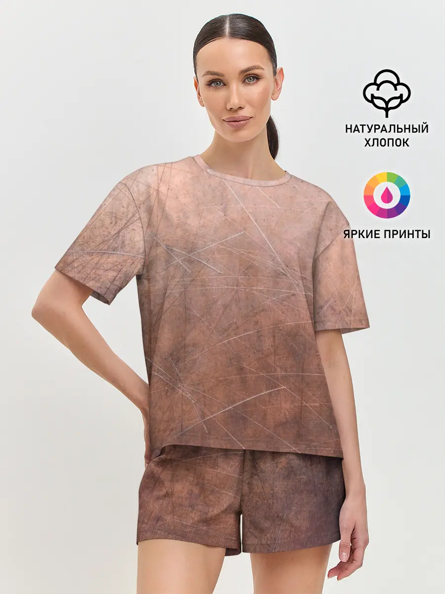 Женская пижама с шортами / ЛАТУНЬ