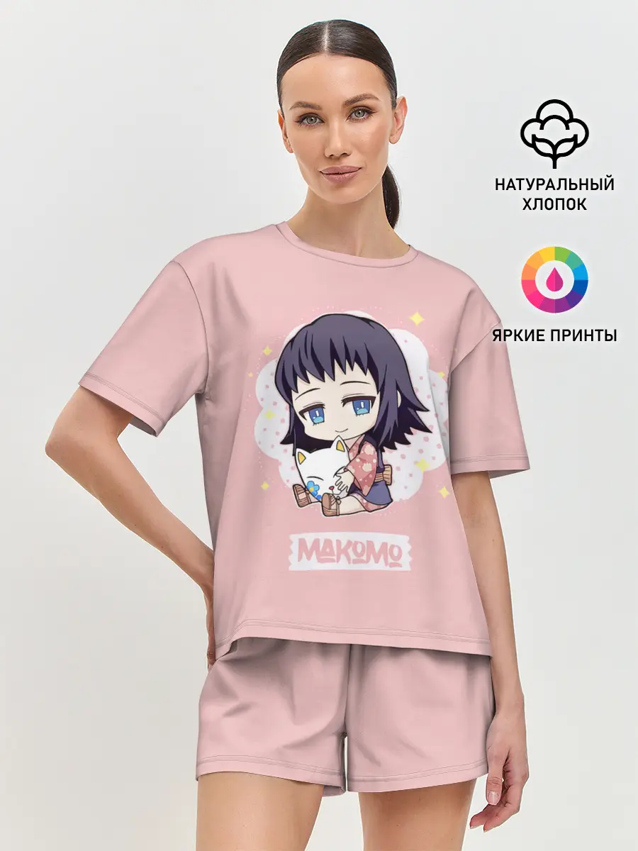 Женская пижама с шортами / Makomo | Kimetsu no Yaiba